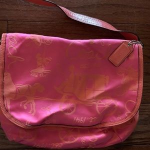 Authentic Pink and Coral Coach Bag